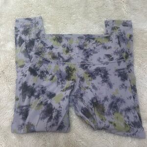 lululemon athletica Lavender Tie-Dye Leggings with Olive and Charcoal